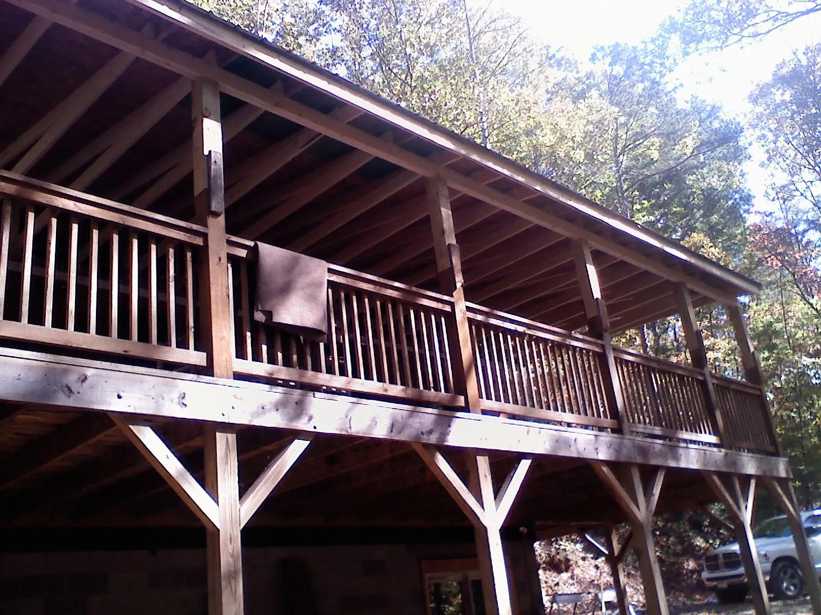 Timber framing under a new elevated porch and deck — Roof Leak Repair in Sumner by Roofing Brothers